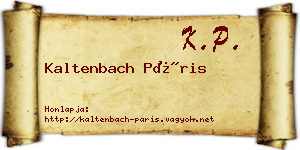 Kaltenbach Páris névjegykártya